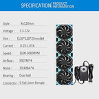 120mmx4 480mm Adjustable Computer PC Vent Fans 3-12V Speed Controller - Image 3