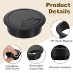 uxcell 8 Pcs 50mm Desk Grommet, Plastic Cable Hole Cover, Wire Cord Cable - Image 3