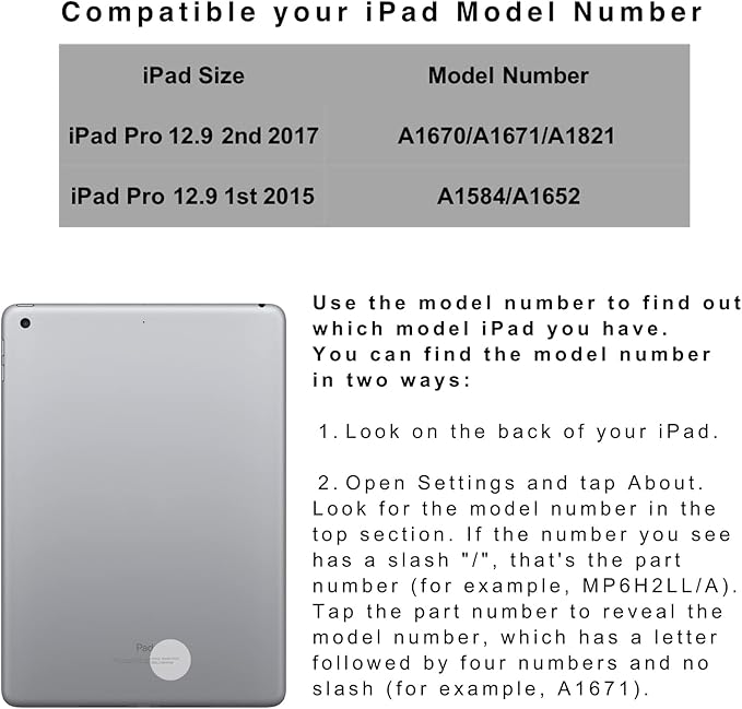 iPad pro 12.9 Keyboard case 2017 2nd 2015 1st Generation, 360 Rotatable - Image 2