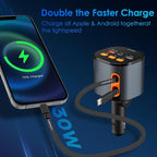 Retractable Car Charger, 5 in 1 Fast Car Phone Charger 90W, Handsfree Call - Image 3