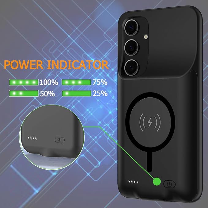Battery Case for Galaxy S24, Slim Portable Protective Fast Charging Case Backup - Image 4