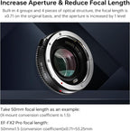 VILTROX EF-FX2 Pro Auto Focus Lens Adapter 0.71x Focal Reducer Speed Booster - Image 2