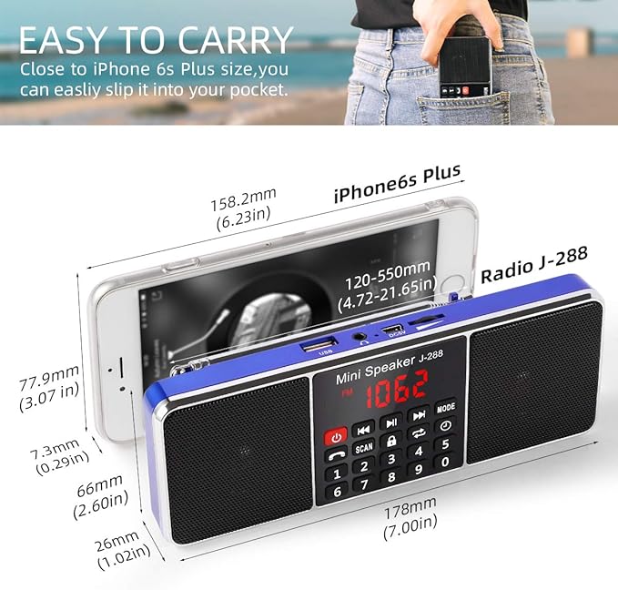 PRUNUS J-288 Portable Radio AM FM Radio - Image 2