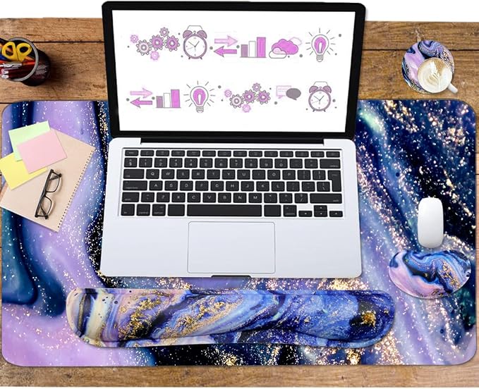 4-in-1 Large Gaming Mouse Pad and Keyboard Wrist Rest, Desk Pad - Image 5