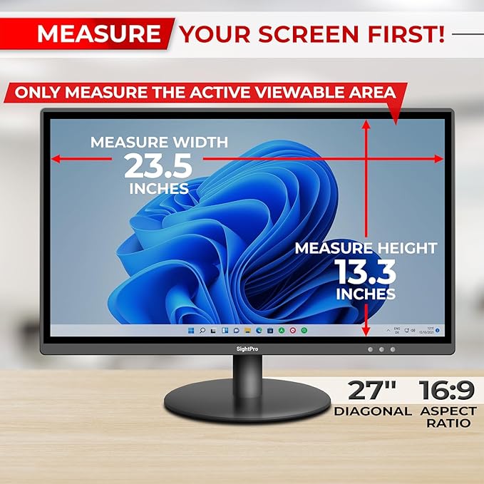 27 Inch 16:9 Computer Privacy Screen Filter - Image 2