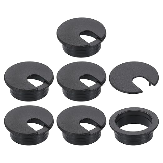 uxcell 6 Pcs 35mm Desk Grommet, Plastic Cable Hole Cover, Wire Cord Cable by uxcell