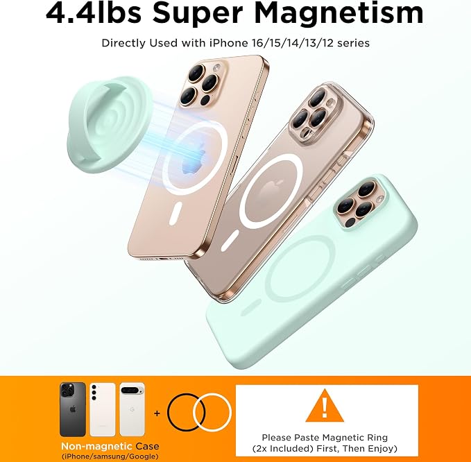 Magnetic Phone Ring Grip Holder, Silicone Finger Loop Grip, Compatible - Image 6