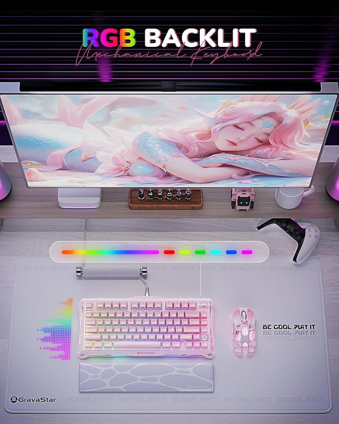 GravaStar Mercury K1 75% Pink Wireless Keyboard, Aluminum Alloy Exoskeleton - Image 6