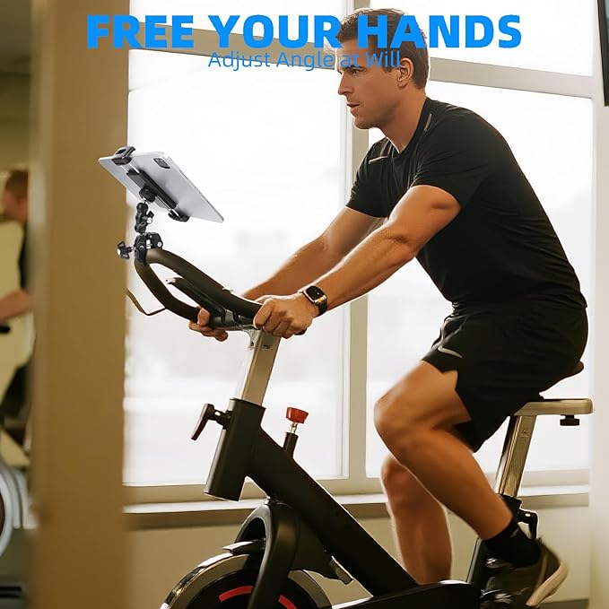Tablet Holder for Microphone Stand/Treadmill/Spin Bike/Stroller/Golf - Image 2