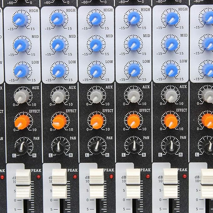 12 Channel Audio Mixer, DJ Soundboard Sound Mixer Console - Image 6