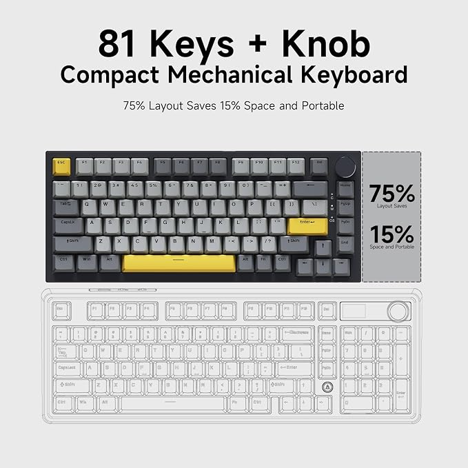 Ajazz AK820 75% Wired Gasket Mechanical Gaming Keyboard - Image 7