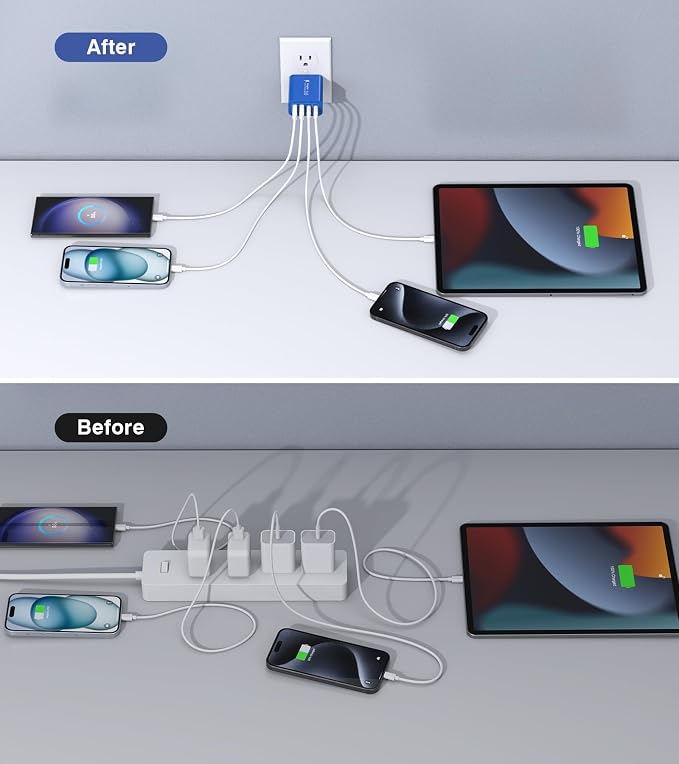 40W USB C Super Fast Charger Cube, 2 Pack PD + QC Charging Block Power Adapter - Image 6