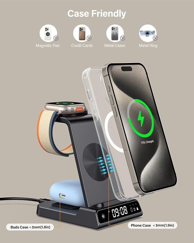 leChivée Wireless Charger for Apple Devices, 3 in 1 Wireless Charging Station - Image 5