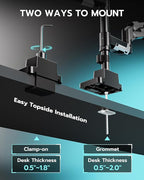 ARES WING Dual Monitor Mount, Adjustable Stacked Monitor Stand - Image 8