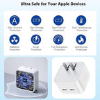 iPhone Charger Fast Charging, 40W Dual USB C Wall Charger Apple MFi Certified - Image 2