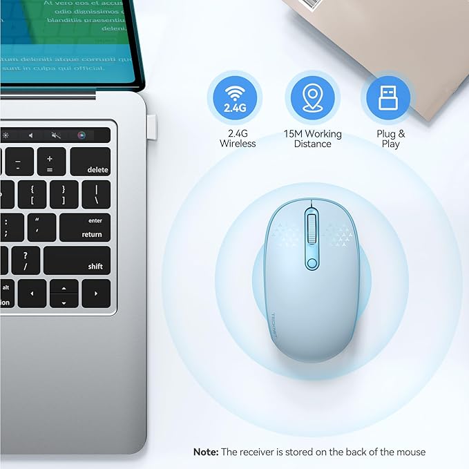 TECKNET Wireless Mouse, 2.4G Quiet Computer Mouse - Image 2