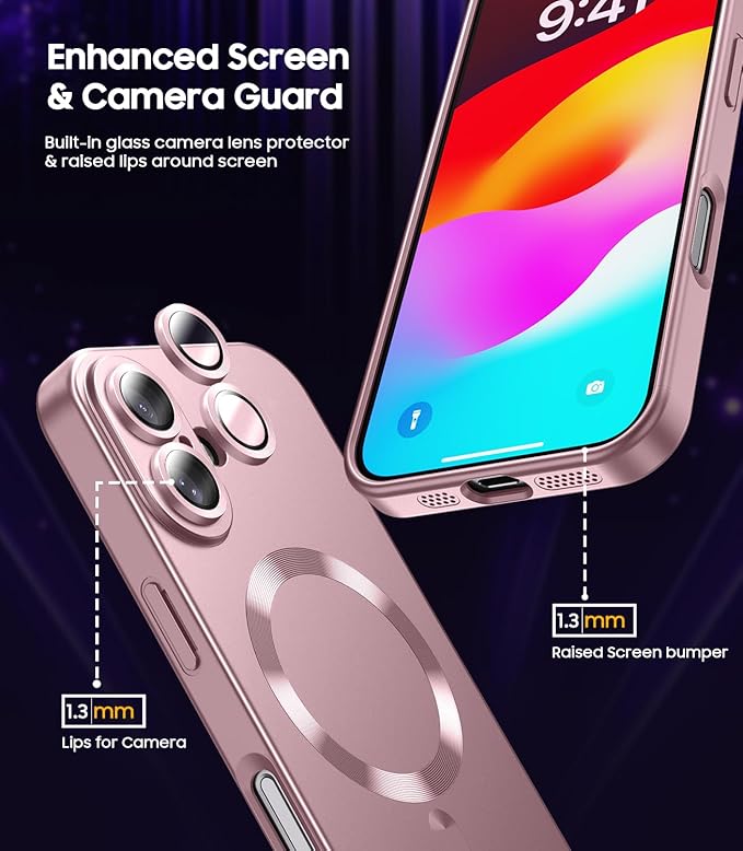 Magnetic for iPhone 16 Case Slim Soft Silicone Bumper Shockproof Metallic - Image 4