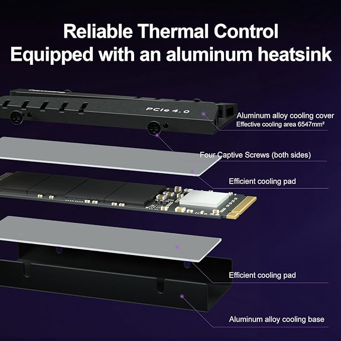 500GB PS5 SSD with Heatsink PCIe Gen4 NVMe M.2 Gaming SSD, 7400MB/s Read - Image 5