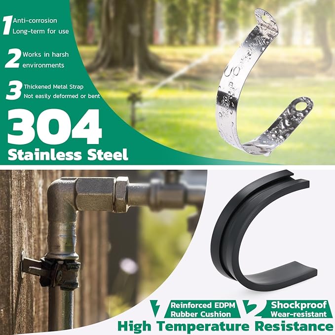 72PCS Stainless Steel Cable Clamp, Rubber Coated Cushioned Insulated Cable - Image 4