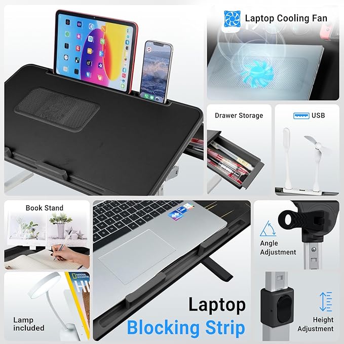 Laptop Lap Desk with Cooling Fan - Image 3