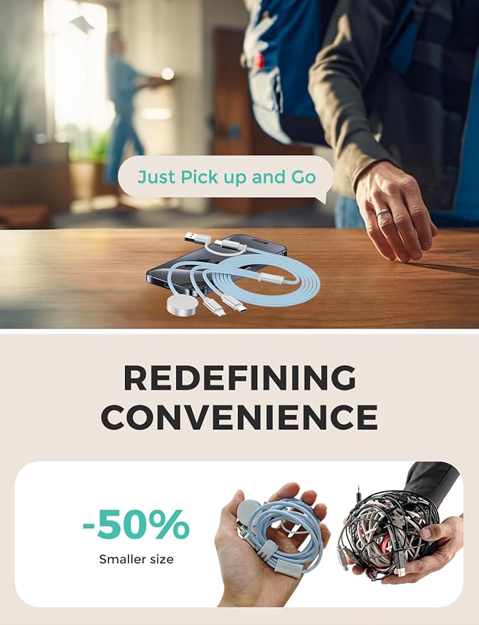 Blue-Upgraded 3 in 2 USB C Cable - Image 6