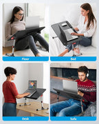 Laptop Desk for Bed with Cooling Fan, SAIJI Height & Angle Adjustable Laptop - Image 4