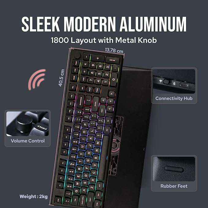 EPOMAKER Galaxy100 QMK/VIA Wireless Gaming Keyboard, Aluminum Shell, - Image 3