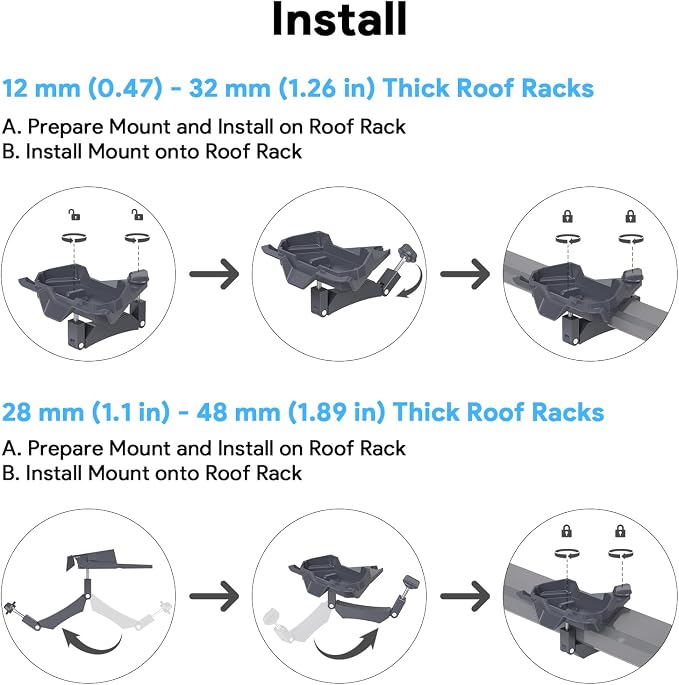XLTTYWL Starlink Mini Mount, 0.47''-1.89'' Anti-Rust Mimi Starlinks Roof Rack - Image 3