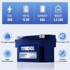 TYKOOL YTZ14S/YTZ12S High Performance Lithium LiFePO4 Motorcycle Battery - Image 5