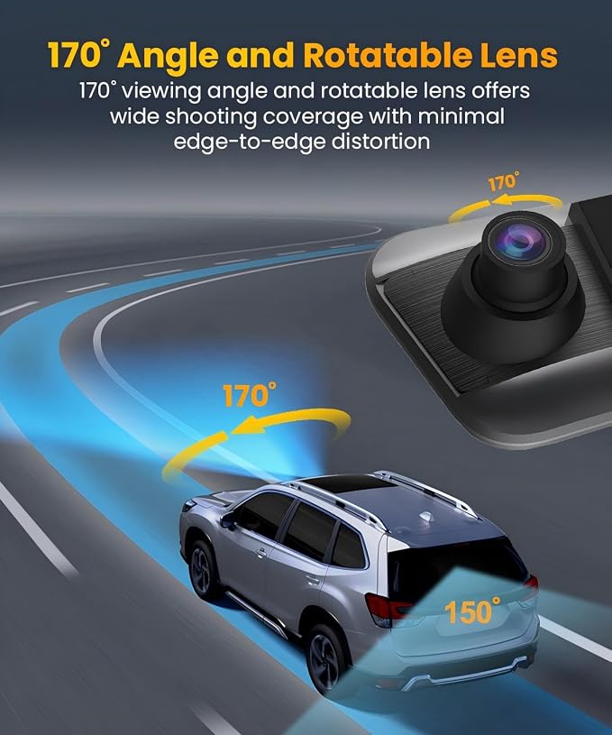 Mirror Dual Dash Camera for Car, Dashcam 4K Front 1080P IMX307 Rear View/ADAS - Image 8