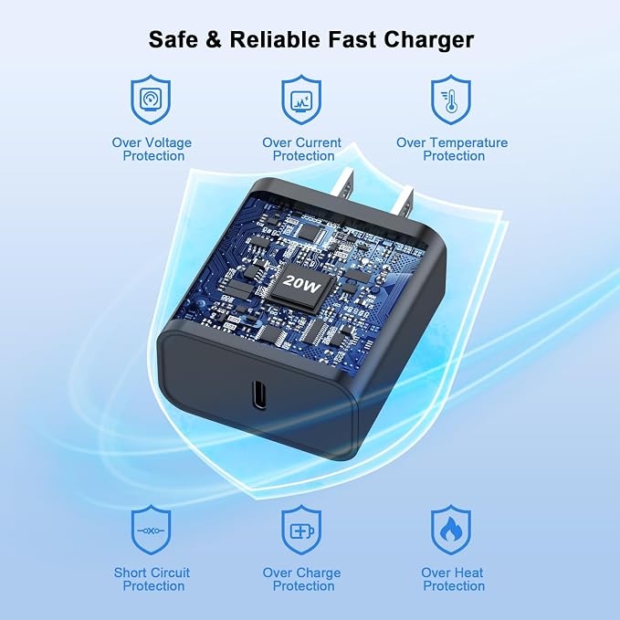 Matsusho iPhone 16 15 Charger Fast Charging 10 FT, 2 Pack 20W USB C Wall Charger - Image 5