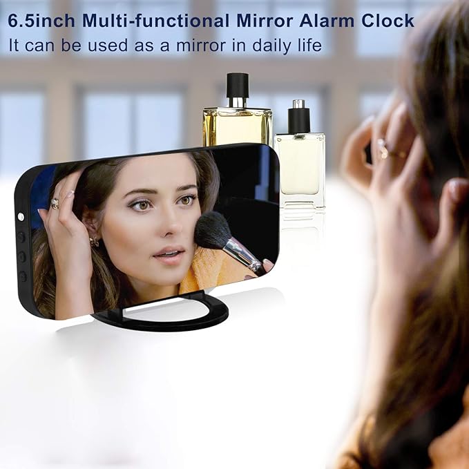Digital Clock Large Display, LED Alarm Electric Clocks Mirror Surface - Image 2