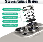 AGVEE 3+3 6 Pack for iPhone 16 Pro 6.3" / 16 Pro Max 6.9" Camera Lens Cover - Image 7