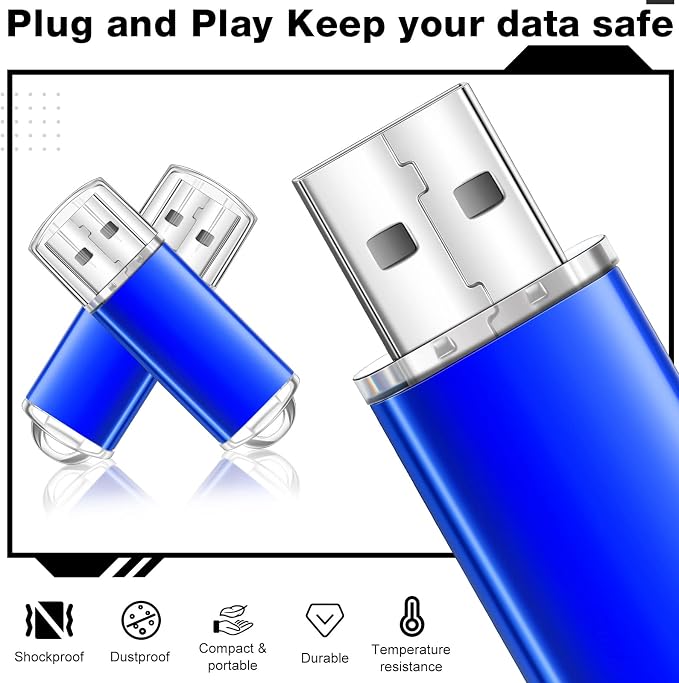 Hoteam 50 Pack USB 2.0 Flash Drives Bulk Blue Portable Thumb Drive - Image 5