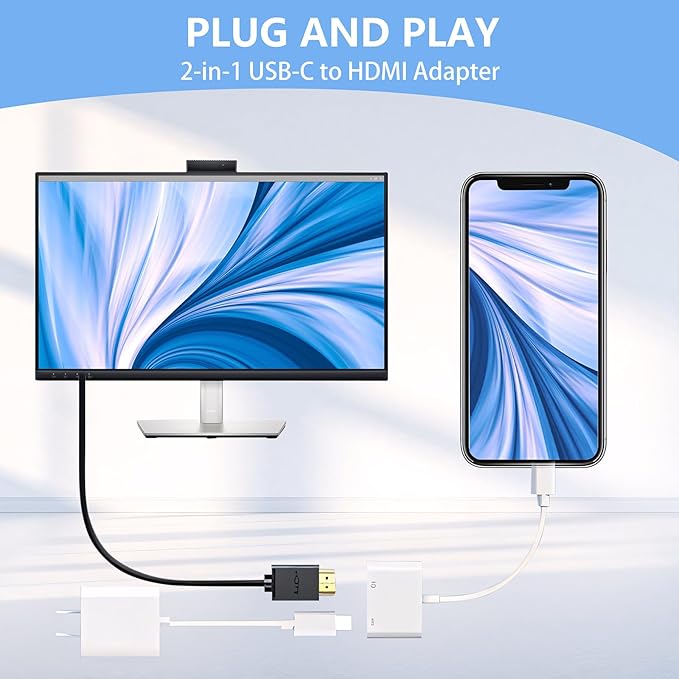 USB C to HDMI for TV, 4K@60Hz Type C to HDMI Adapter - Image 7