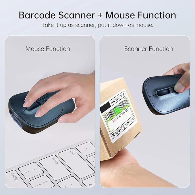 New Wireless Mouse Barcode Scanner, 2-in-1 Design 2D Handheld Barcode Scanner - Image 2