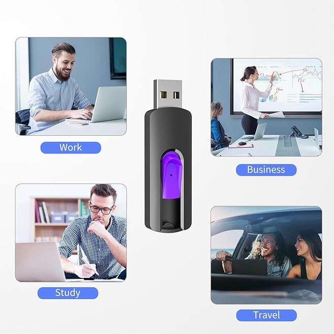 RAOYI 10 Pack 64GB USB Flash Drives Slide Retractable Memory Stick Bulk USB 2.0 - Image 3