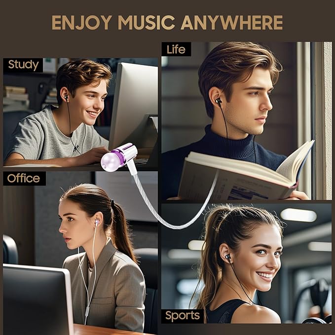 Rayleigh USB C Headphones with Microphone 3 Pack, Wired Earbuds with Heavy Bass - Image 6