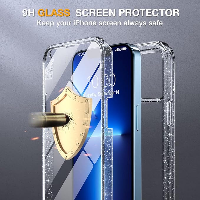 Miracase Glass Case for iPhone 13 Pro Max 6.7 inch, Upgrade Full-Body Clear - Image 3