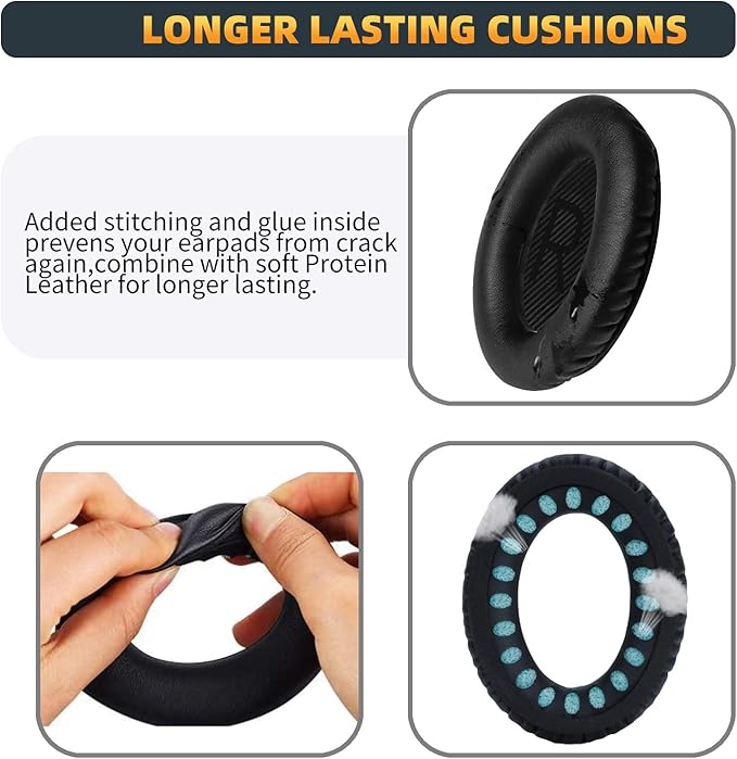 Premium Replacement Ear Pads for Bose QC35 & QC35ii Headphones Made by GEVO- - Image 5