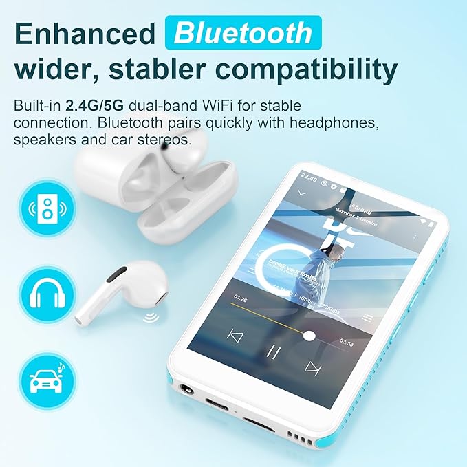 SWOFY 160GB MP3 Player with Bluetooth and WiFi – D08 Music Player with Spotify - Image 7