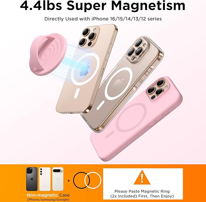 Magnetic Phone Ring Grip Holder, Silicone Finger Loop Grip, Compatible - Image 6