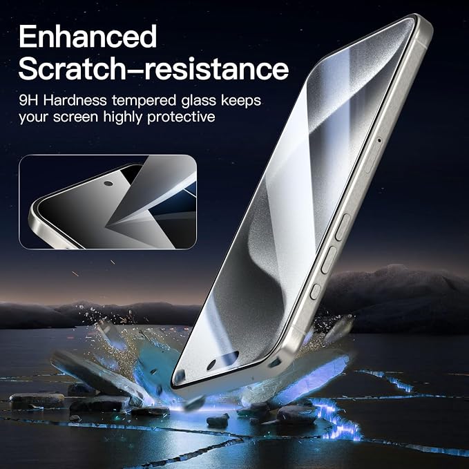 NEW'C 3 Pack Privacy for iPhone 15 Pro Max Screen Protector, Anti-Spy Tempered - Image 6