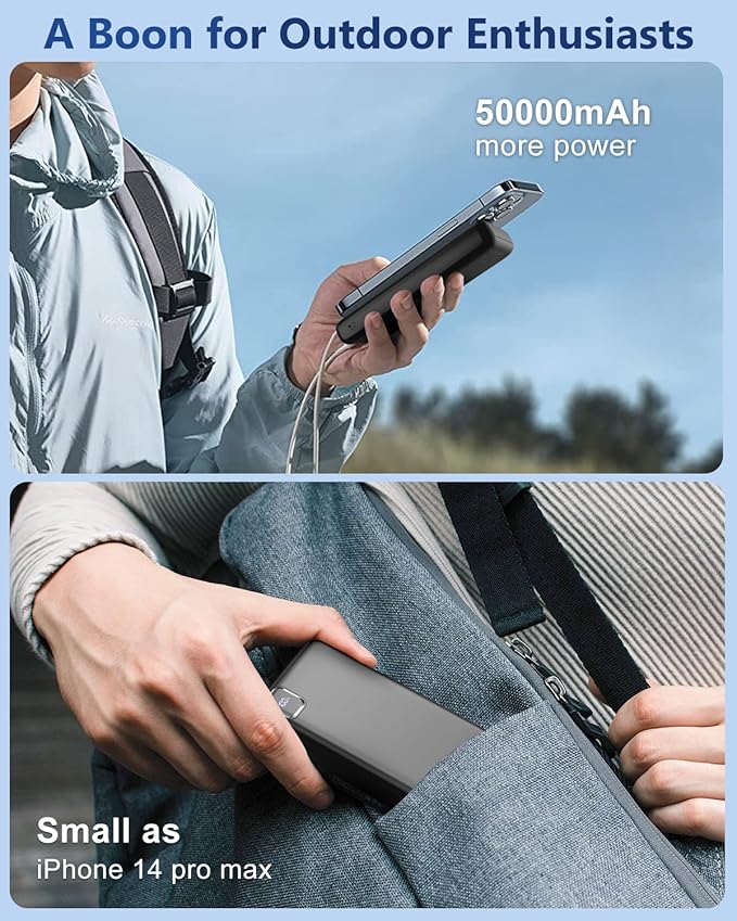 Portable Charger Power Bank 50000mAh Powerbank PD 30W and QC 4.0 Fast Charging - Image 5