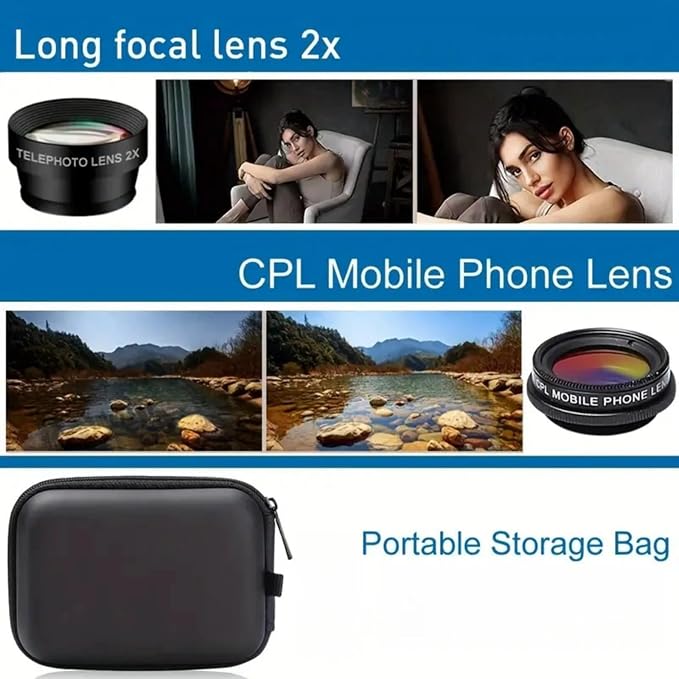 Universal 7-in-1 Mobile Phone Camera Lens Kit, Funny Cell Phone Lens - Image 6
