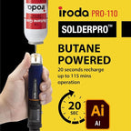 IRODA SolderPro 110 Cordless Butane Soldering Iron Kit, 115 MIns Run Time - Image 9