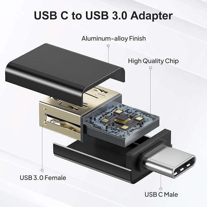 Elebase USB C to USB 3.0 Adapter 4 Pack, Type C Thunderbolt 4 to USB Converter - Image 2