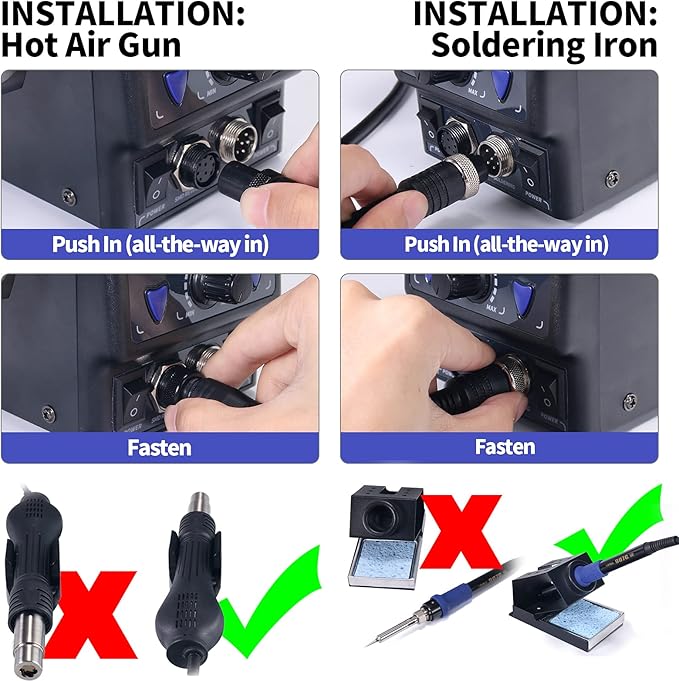 YIHUA 8786D I 2 in 1 Hot Air Rework and Soldering Iron Station - Image 6