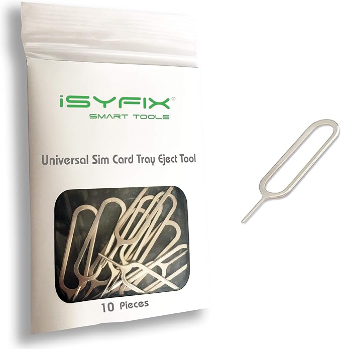Sim Card Tray Pin Eject Removal Tool Needle Opener Ejector 10X Pack by iSYFIX by iSYFIXPREMIUMSIGNS
