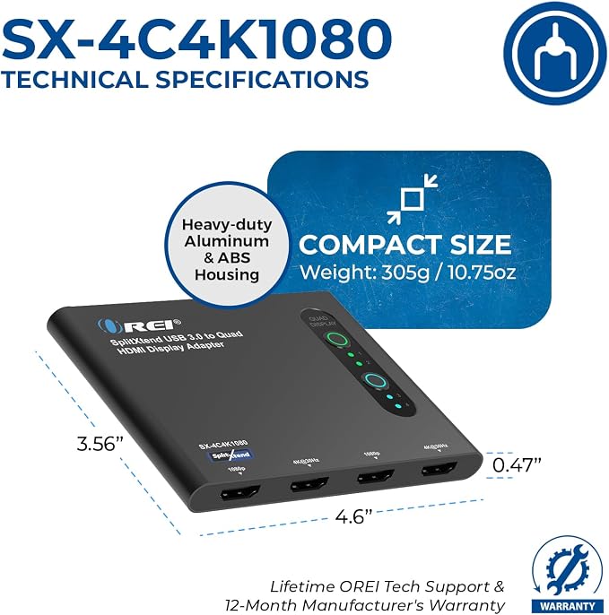OREI SplitExtend HDMI Splitter Extended Display - Image 5